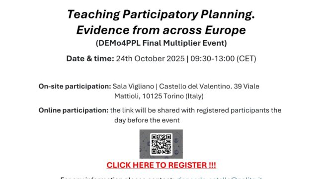 Teaching Participatory Planning: Evidence from across Europe